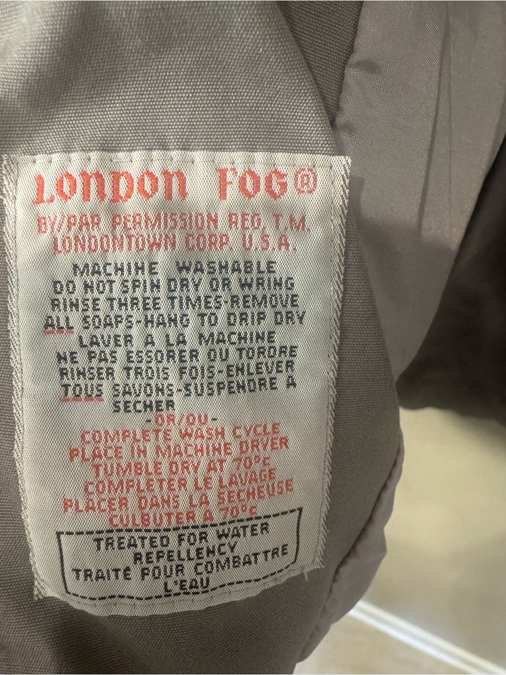 Vintage London Fog Gray Lightweight Zip Jacket Men’s 38 Reg M - Picture 5 of 9